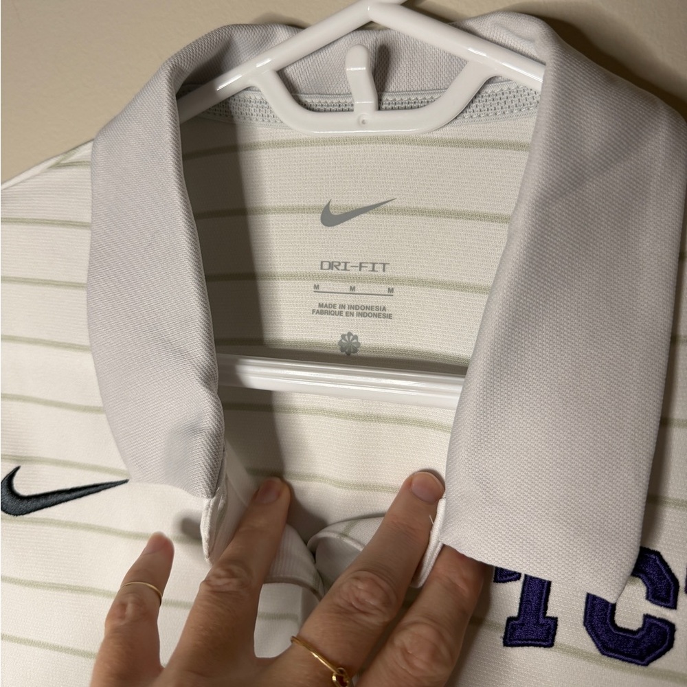 Women’s TCU Nike dri-fit polo stripe shirt size medium BNWT - Picture 5 of 9